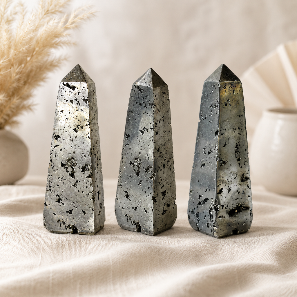 Pyrite Druzy Tower Point (Memory and Wealth)