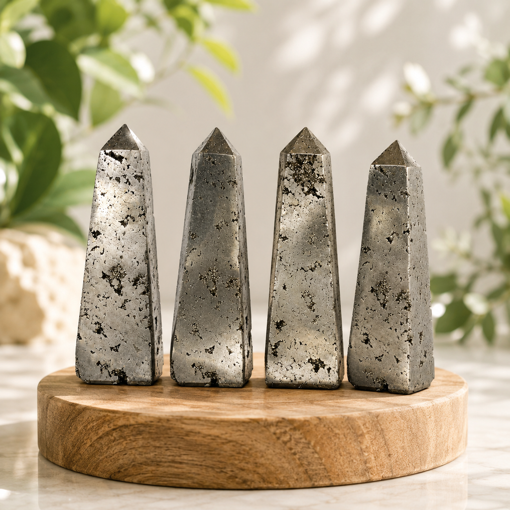 Pyrite Druzy Tower Point (Memory and Wealth)