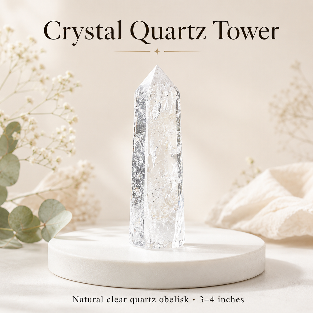 Crystal Quartz Tower (Mental Clarity and Emotional Stability)
