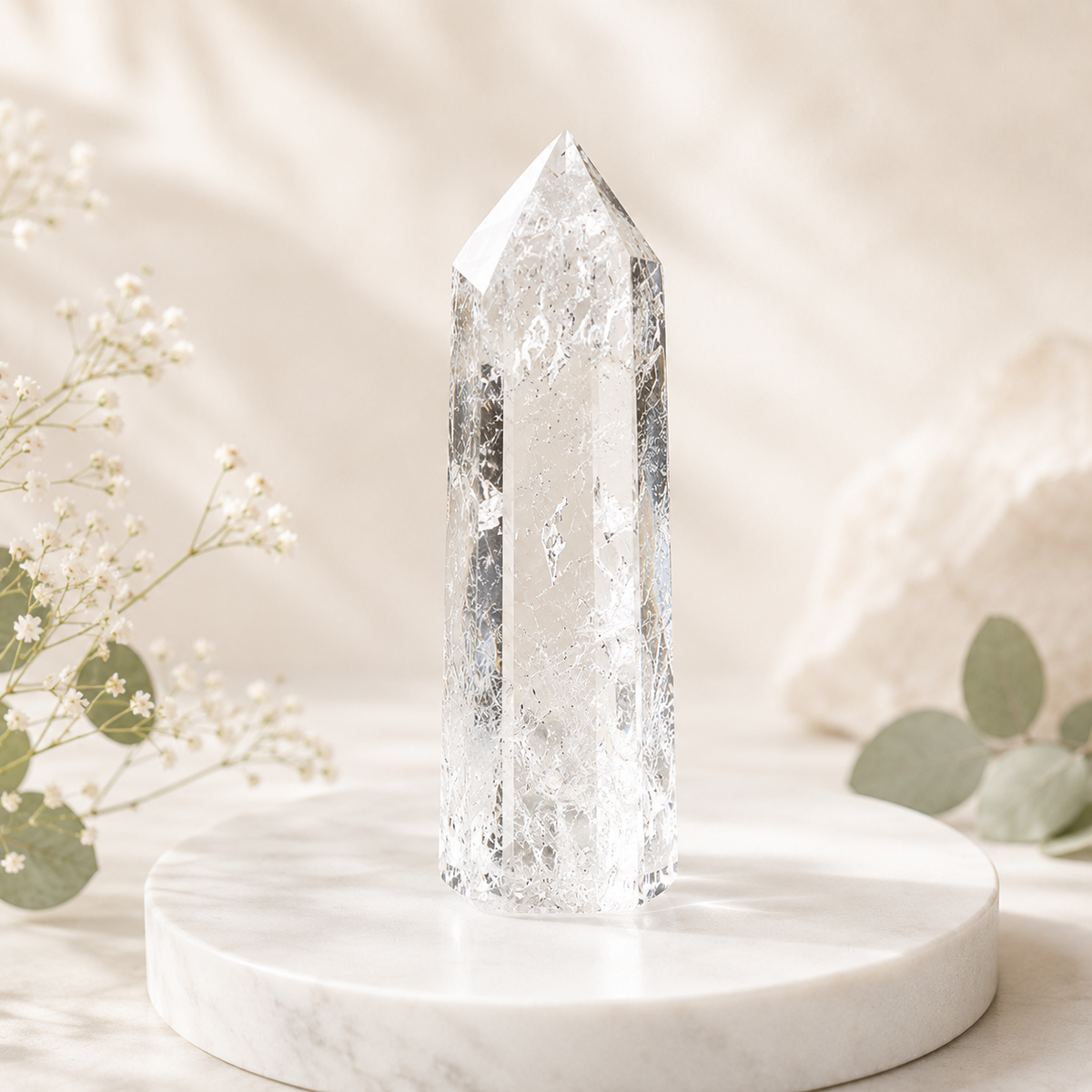 Crystal Quartz Tower (Mental Clarity and Emotional Stability)