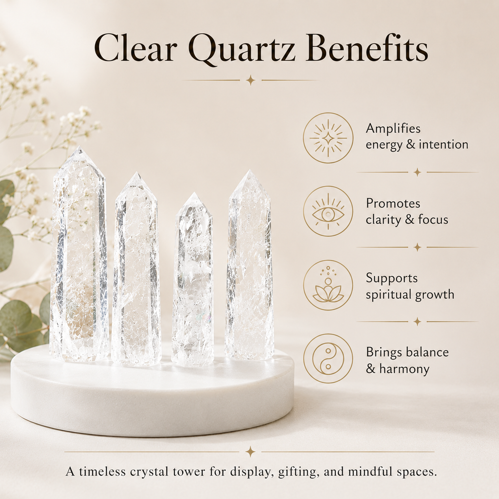 Crystal Quartz Tower (Mental Clarity and Emotional Stability)