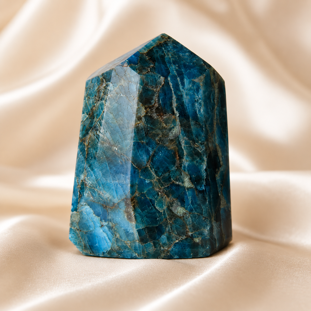 Polished Blue Apatite Points (Inspiration and Psychic Abilities)