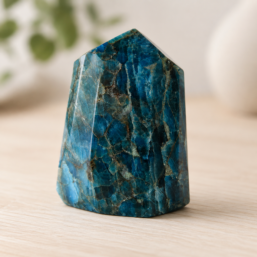 Polished Blue Apatite Points (Inspiration and Psychic Abilities)