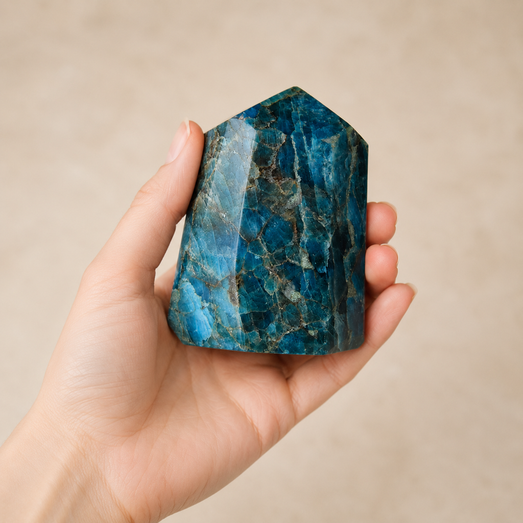 Polished Blue Apatite Points (Inspiration and Psychic Abilities)