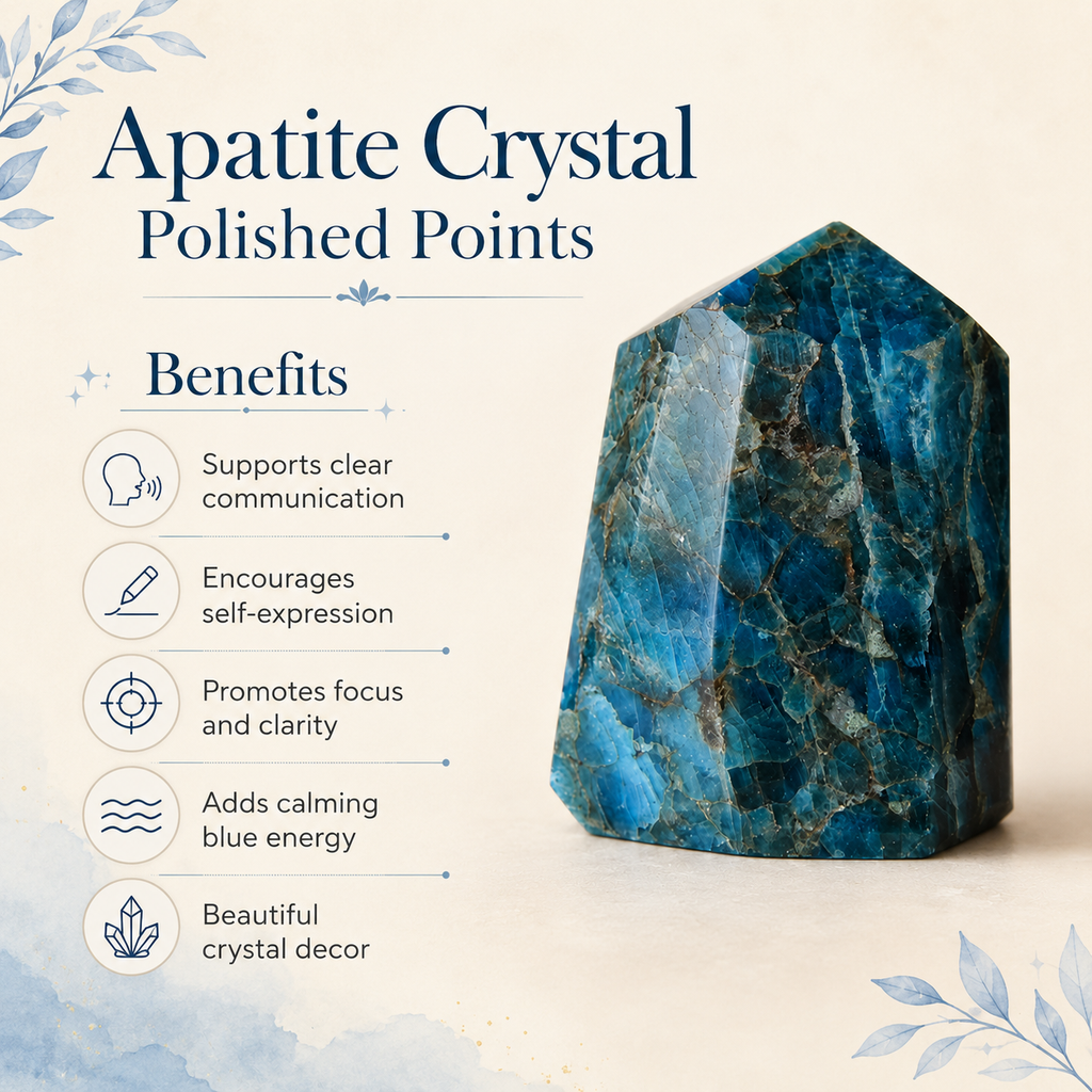 Polished Blue Apatite Points (Inspiration and Psychic Abilities)