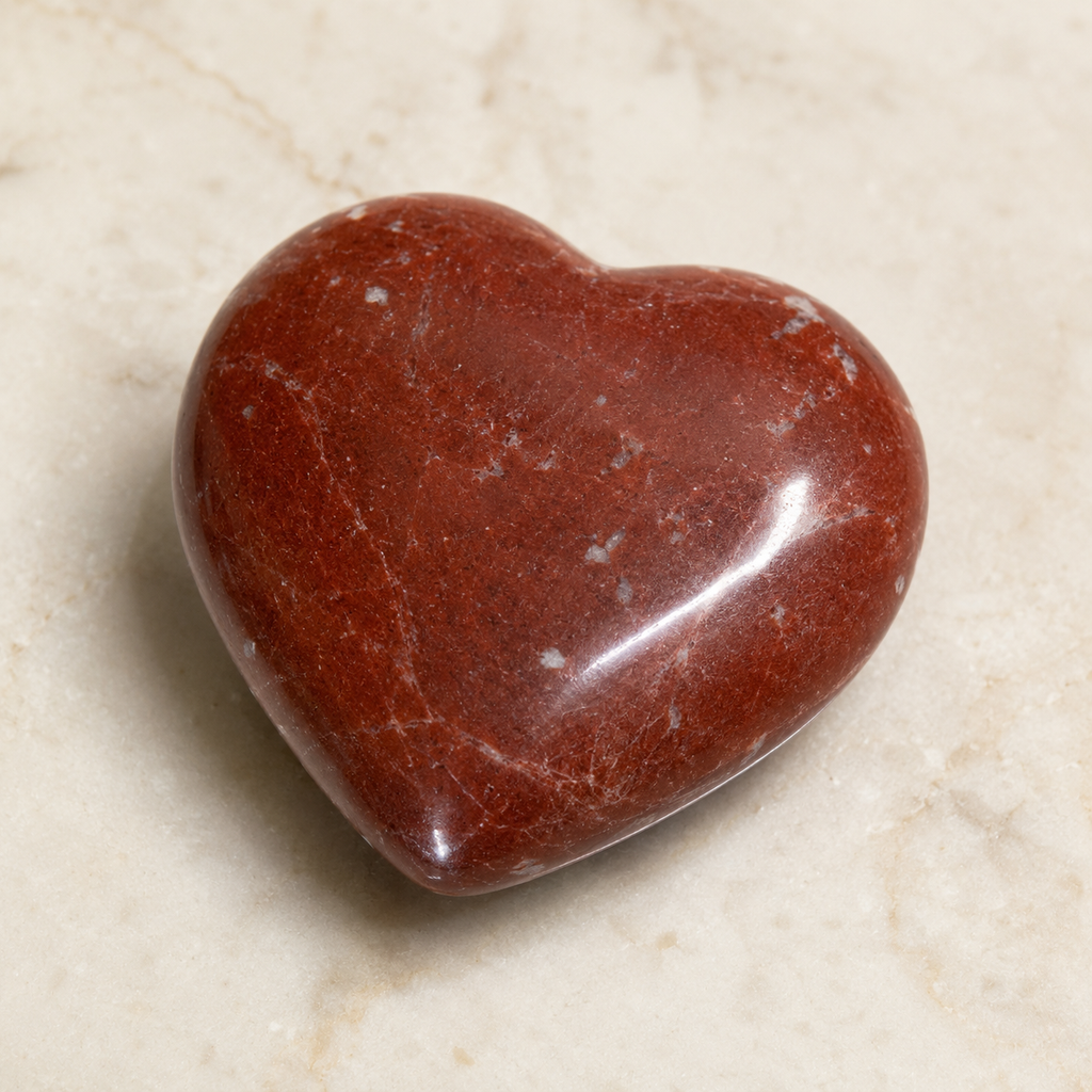 Red Jasper Heart Crystal, Puffy Mini 1 Inch Pocket Crystal Heart | Hearts | Wiccan Center