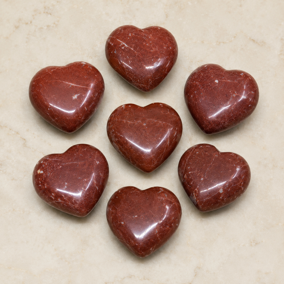 Red Jasper Heart Crystal, Puffy Mini 1 Inch Pocket Crystal Heart | Hearts | Wiccan Center