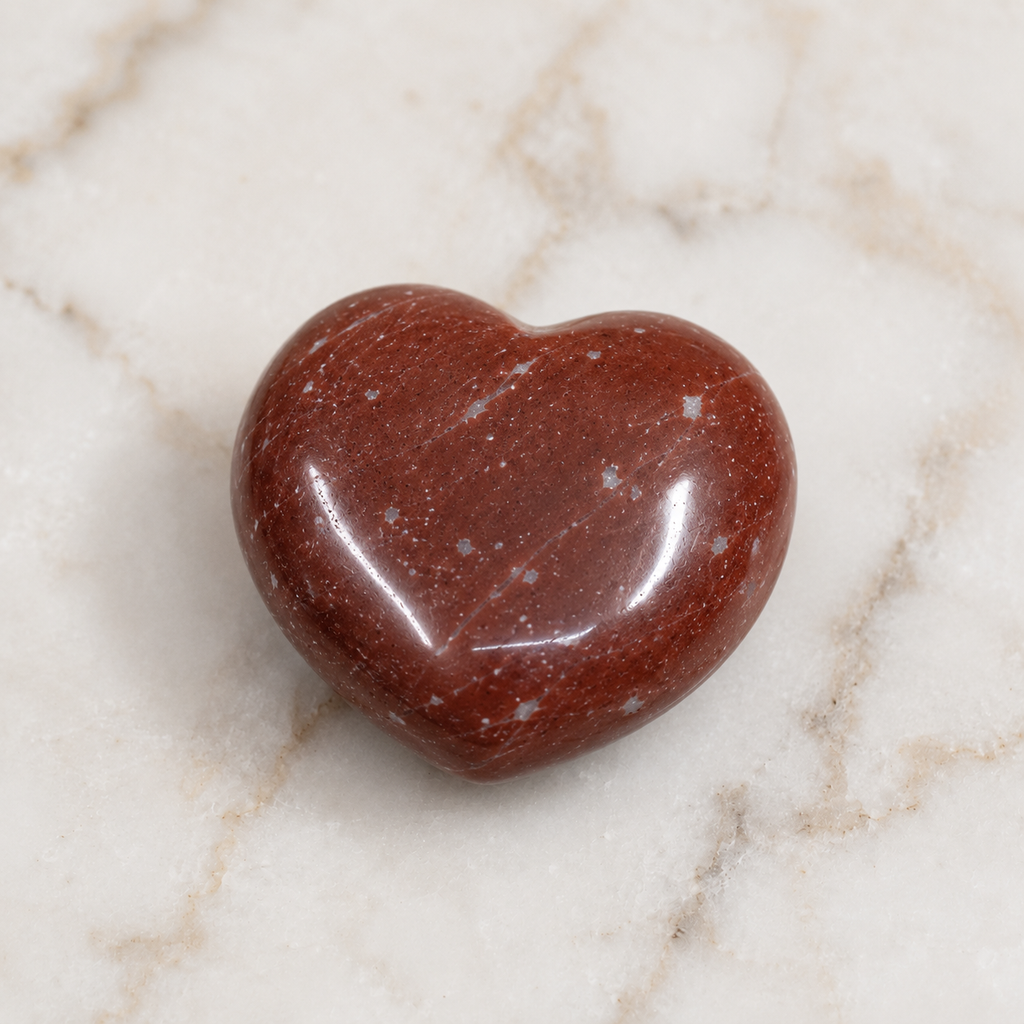 Red Jasper Heart Crystal, Puffy Mini 1 Inch Pocket Crystal Heart | Hearts | Wiccan Center