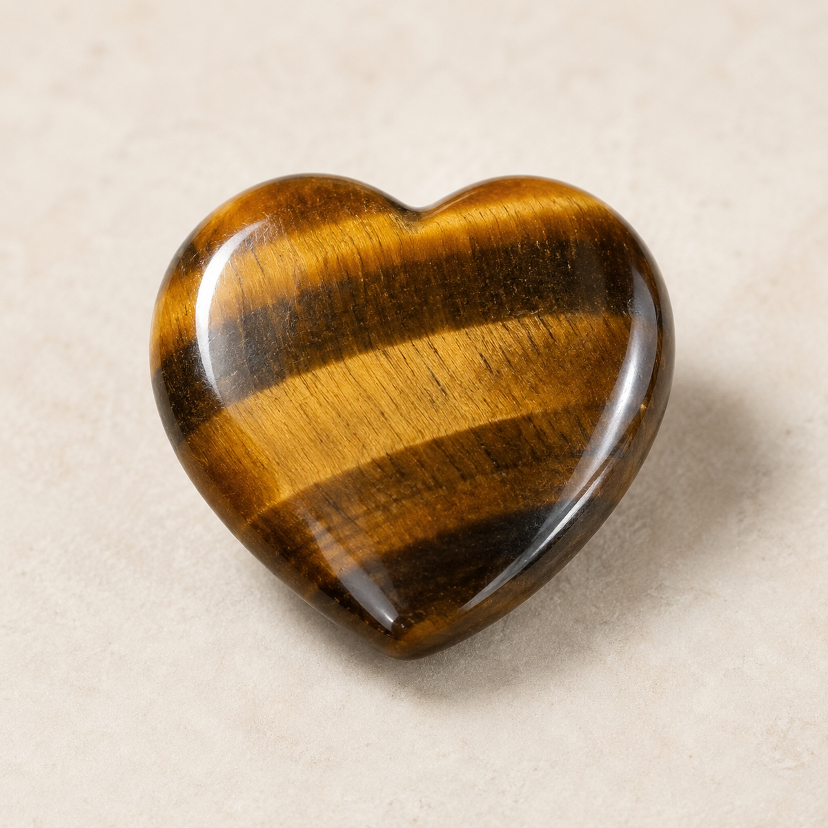 Tiger Eye Heart Crystal, Puffy Mini 1 Inch Pocket Crystal Heart