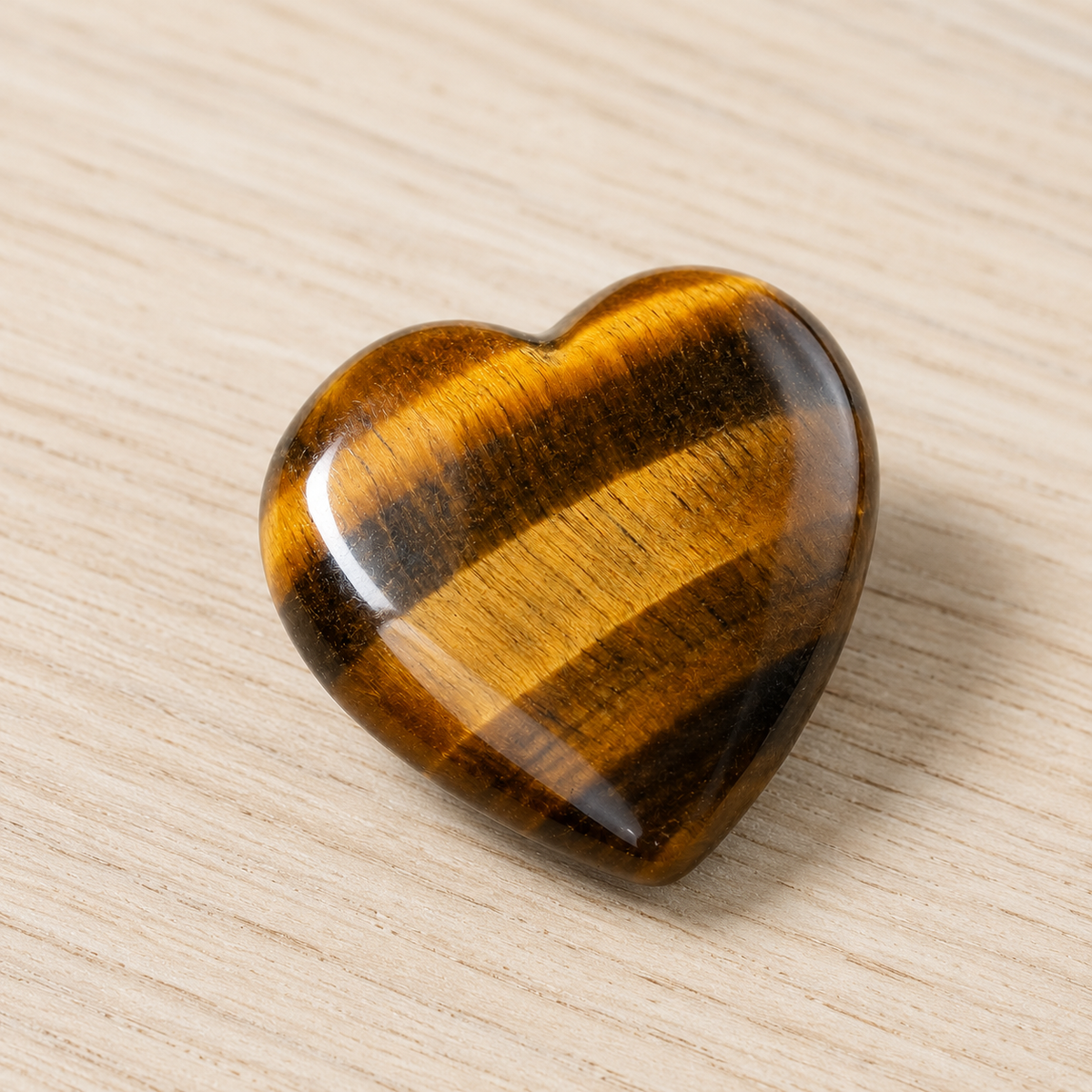 Tiger Eye Heart Crystal, Puffy Mini 1 Inch Pocket Crystal Heart