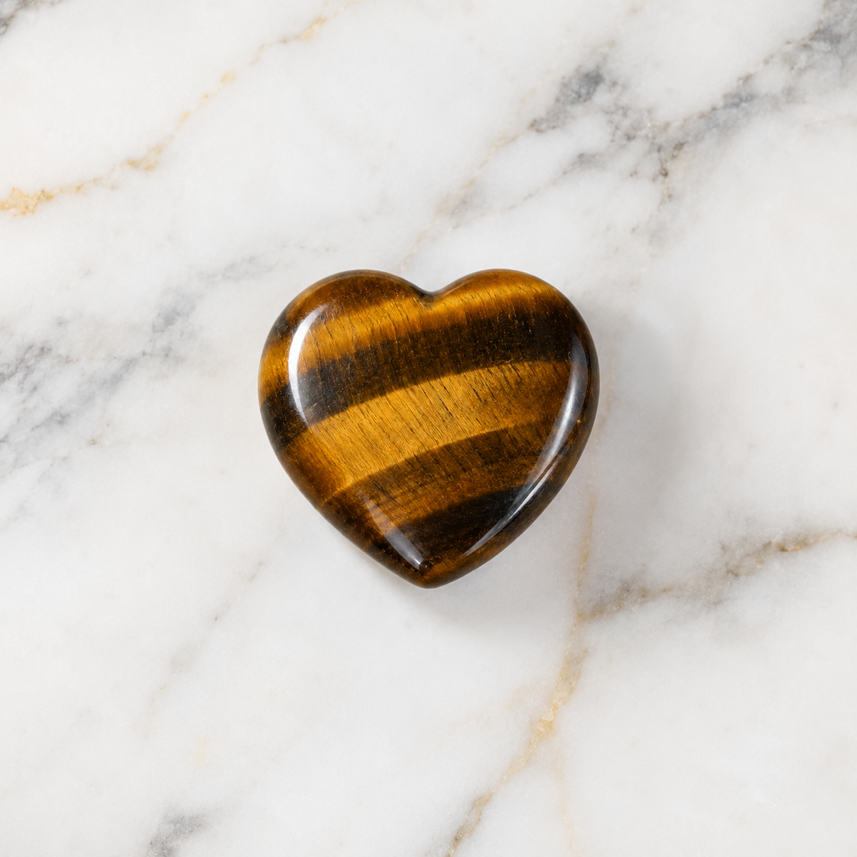 Tiger Eye Heart Crystal, Puffy Mini 1 Inch Pocket Crystal Heart | Hearts | Wiccan Center