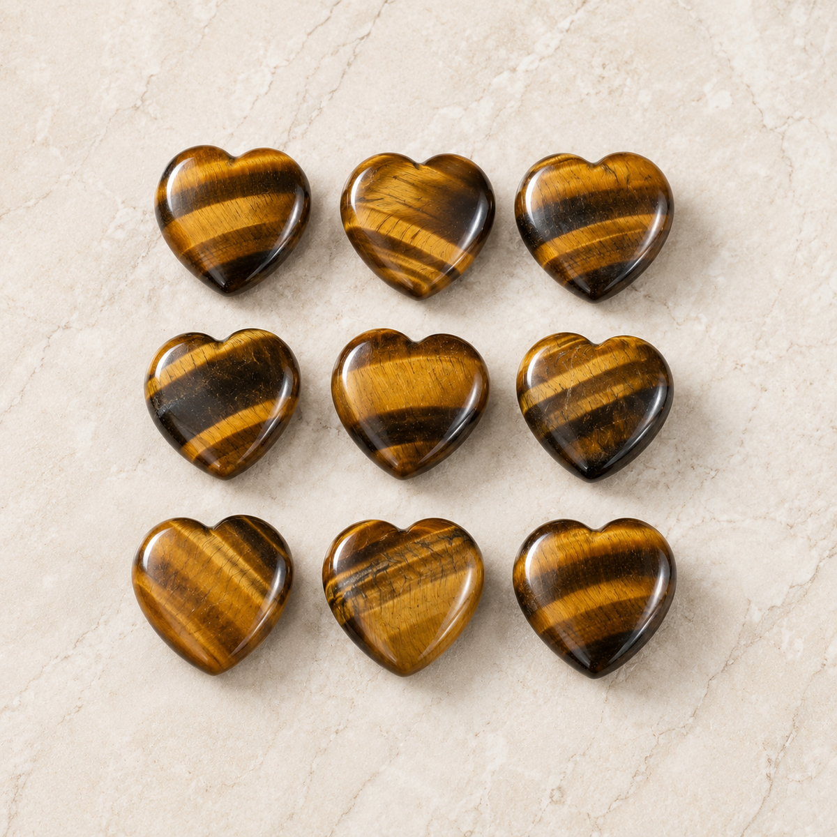 Tiger Eye Heart Crystal, Puffy Mini 1 Inch Pocket Crystal Heart | Hearts | Wiccan Center