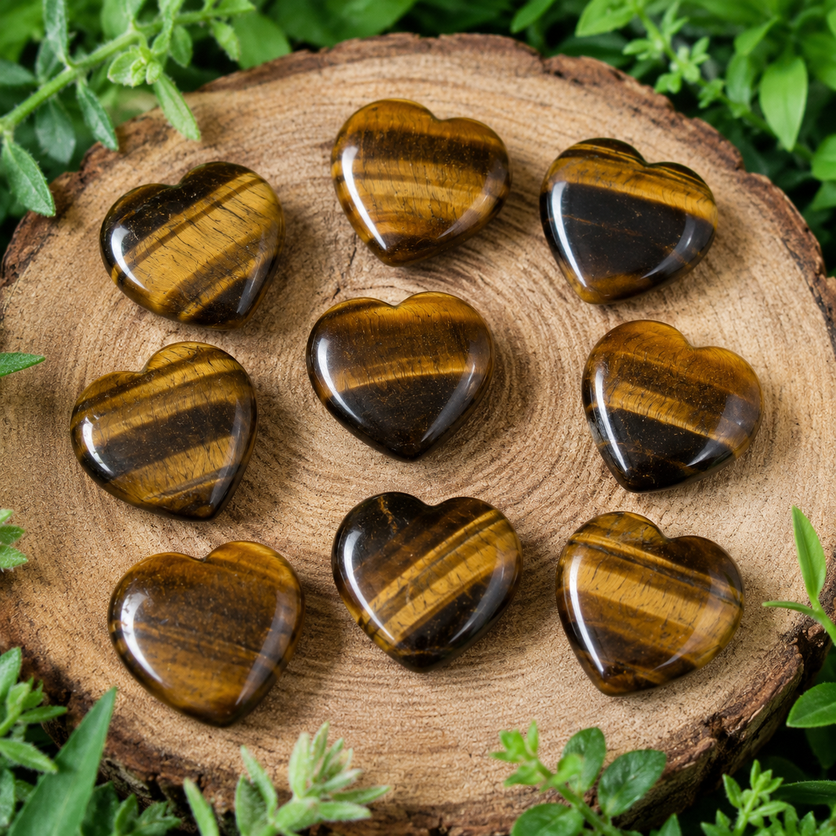 Tiger Eye Heart Crystal, Puffy Mini 1 Inch Pocket Crystal Heart | Hearts | Wiccan Center