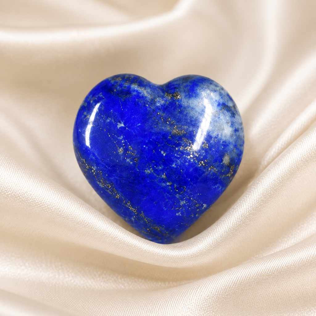 Lapis Lazuli Heart Crystal, Puffy Mini 1 Inch Pocket Crystal Heart | Hearts | Wiccan Center