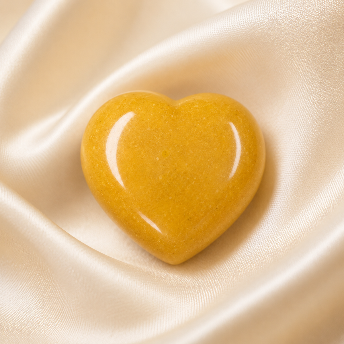 Yellow Aventurine Heart Crystal, Puffy Mini 1 Inch Pocket Crystal Heart | Hearts | Wiccan Center