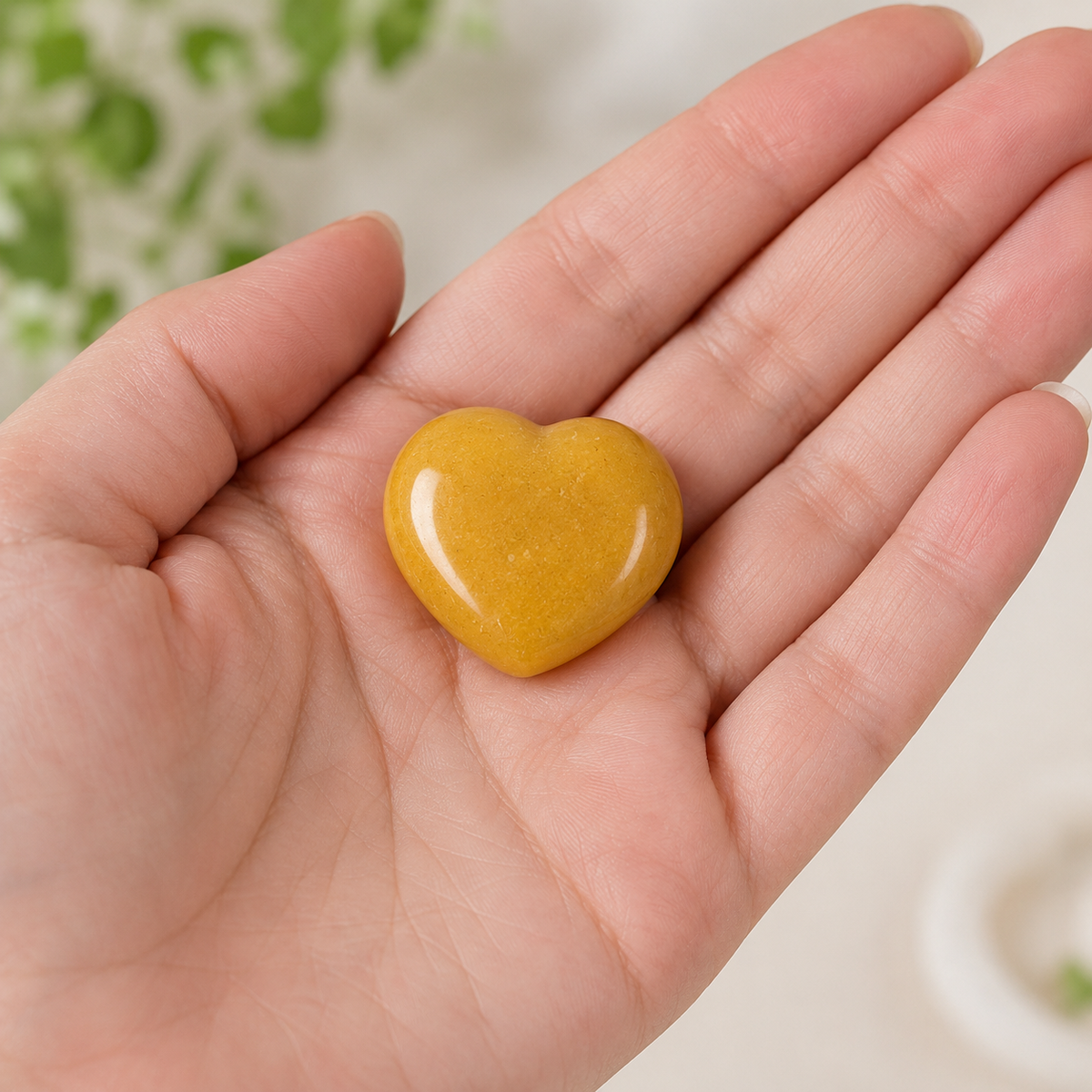 Yellow Aventurine Heart Crystal, Puffy Mini 1 Inch Pocket Crystal Heart | Hearts | Wiccan Center