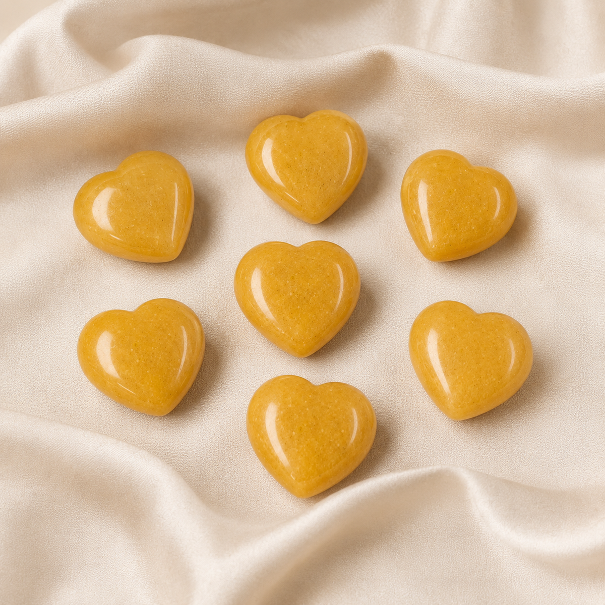 Yellow Aventurine Heart Crystal, Puffy Mini 1 Inch Pocket Crystal Heart | Hearts | Wiccan Center