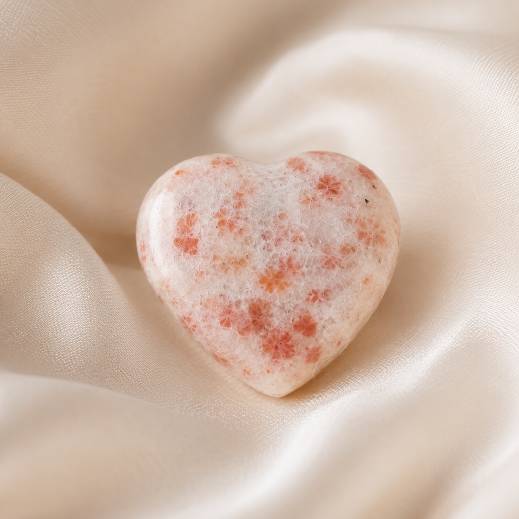 Sunstone Heart Crystal, Puffy Mini 1 Inch Pocket Crystal Heart. | Hearts | Wiccan Center