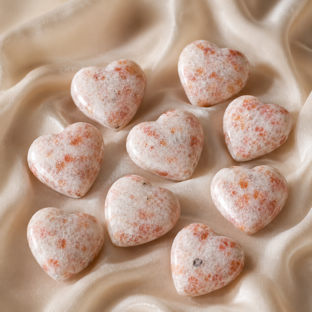 Sunstone Heart Crystal, Puffy Mini 1 Inch Pocket Crystal Heart. | Hearts | Wiccan Center