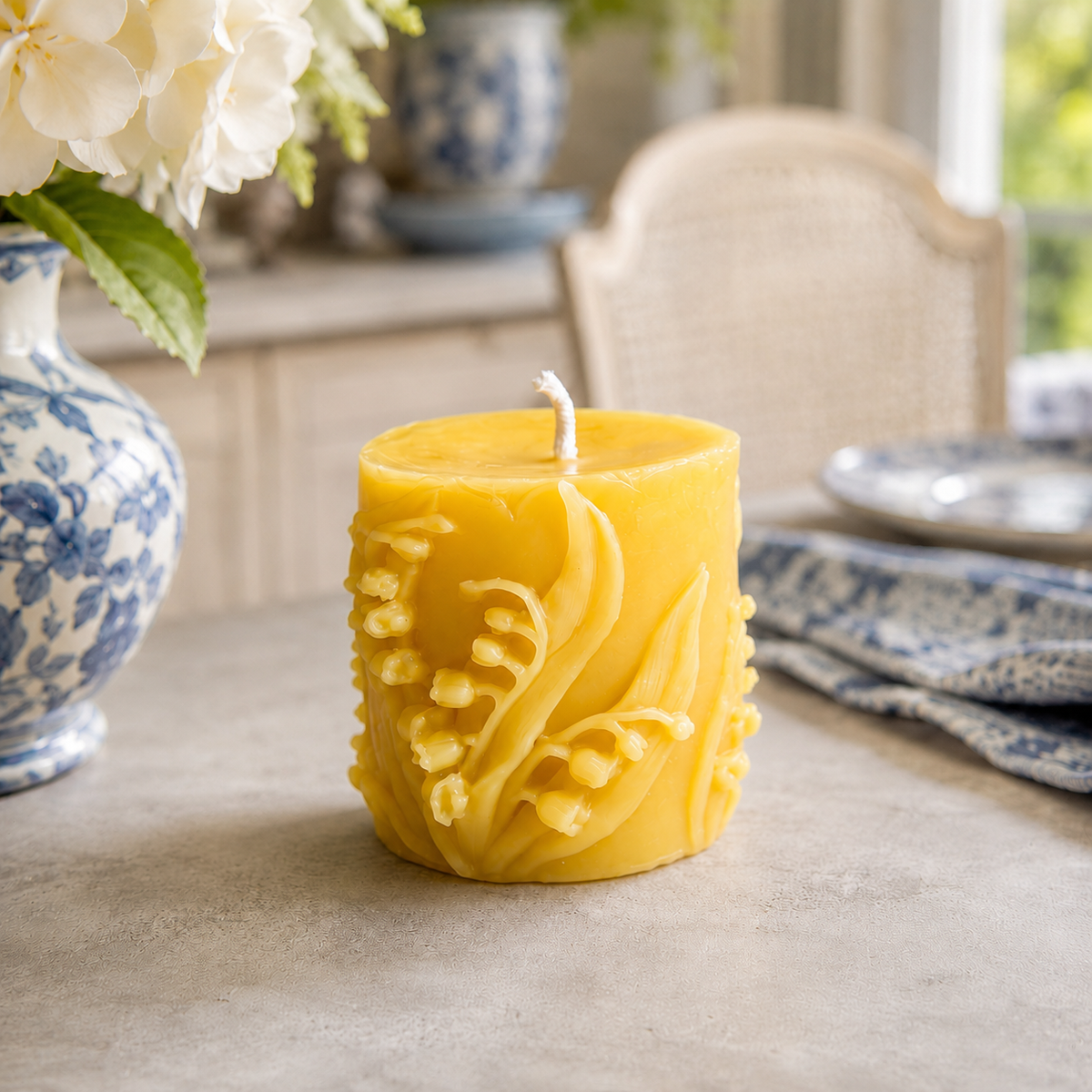Wandering Lily of the Valley Beeswax Pillar Candles | Candles | Wiccan Center
