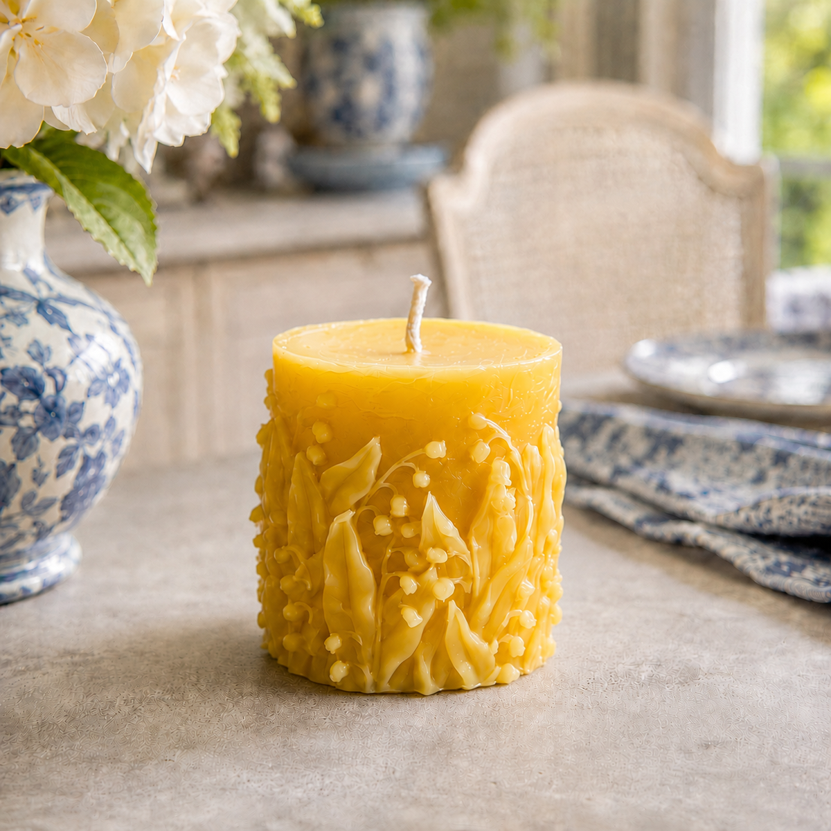 Wandering Lily of the Valley Beeswax Pillar Candles | Candles | Wiccan Center