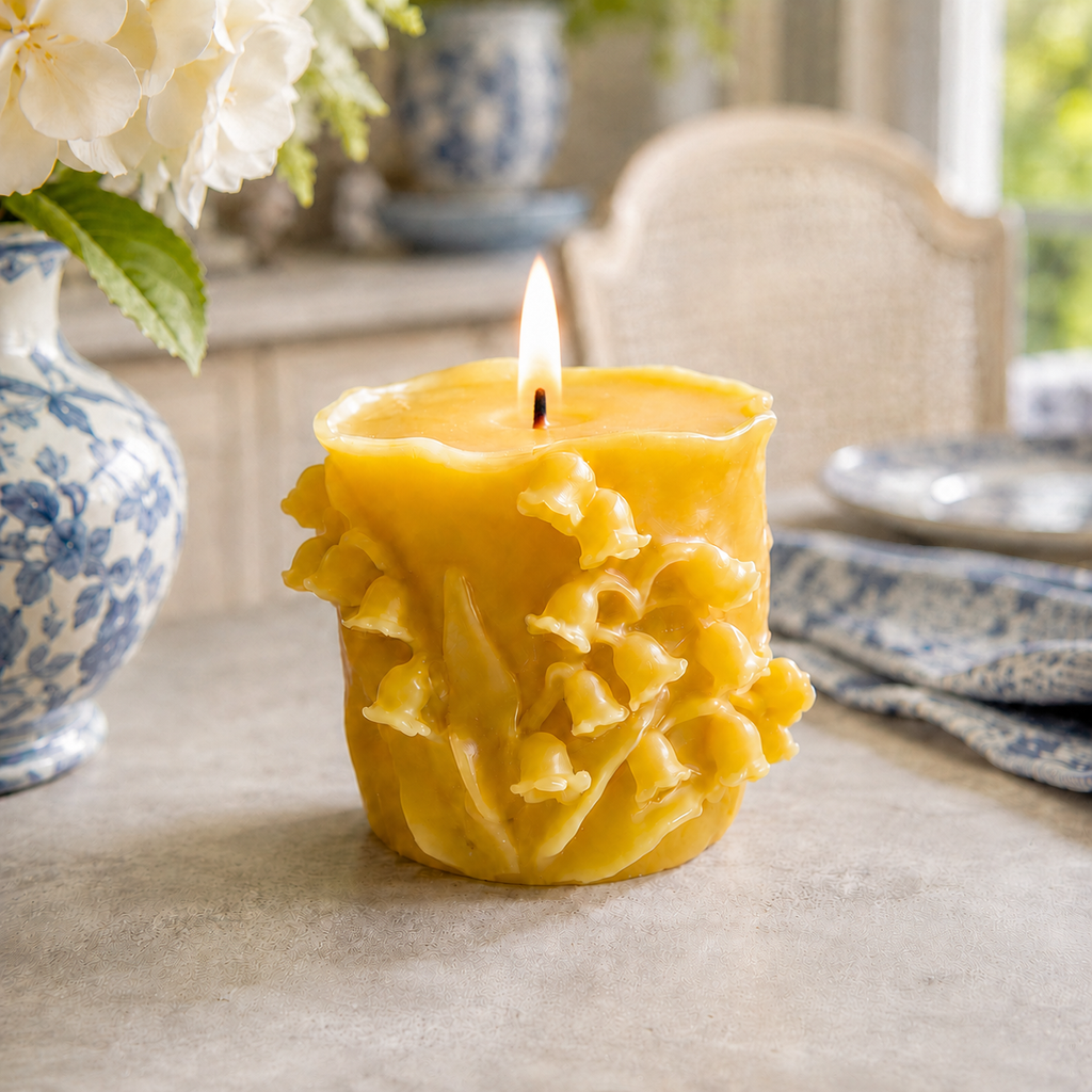 Wandering Lily of the Valley Beeswax Pillar Candles | Candles | Wiccan Center