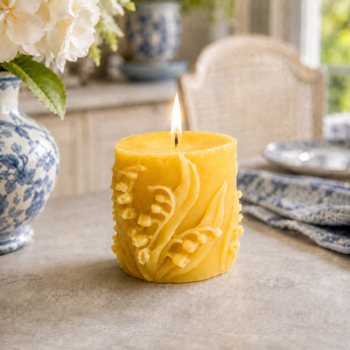 Wandering Lily of the Valley Beeswax Pillar Candles | Candles | Wiccan Center