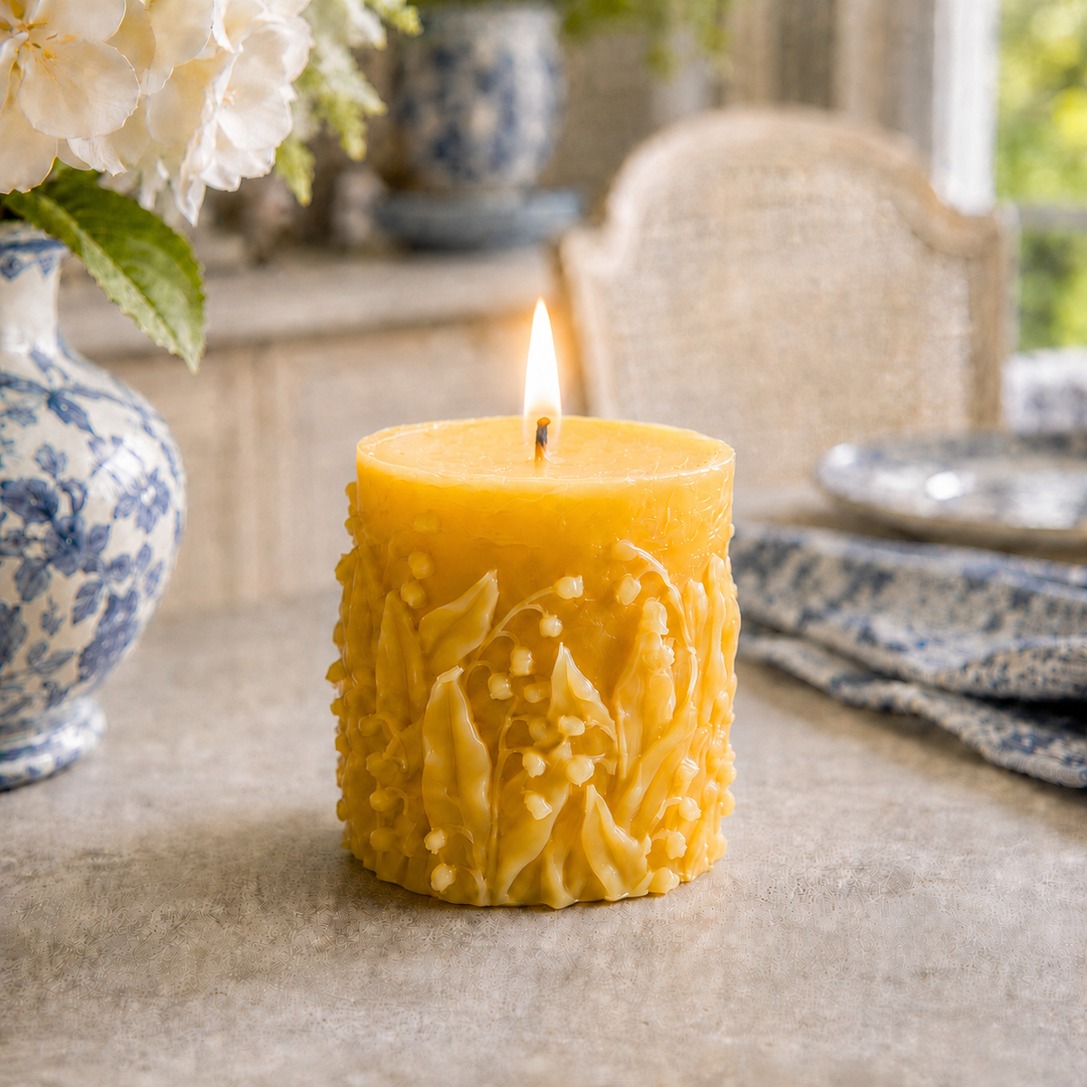 Wandering Lily of the Valley Beeswax Pillar Candles | Candles | Wiccan Center