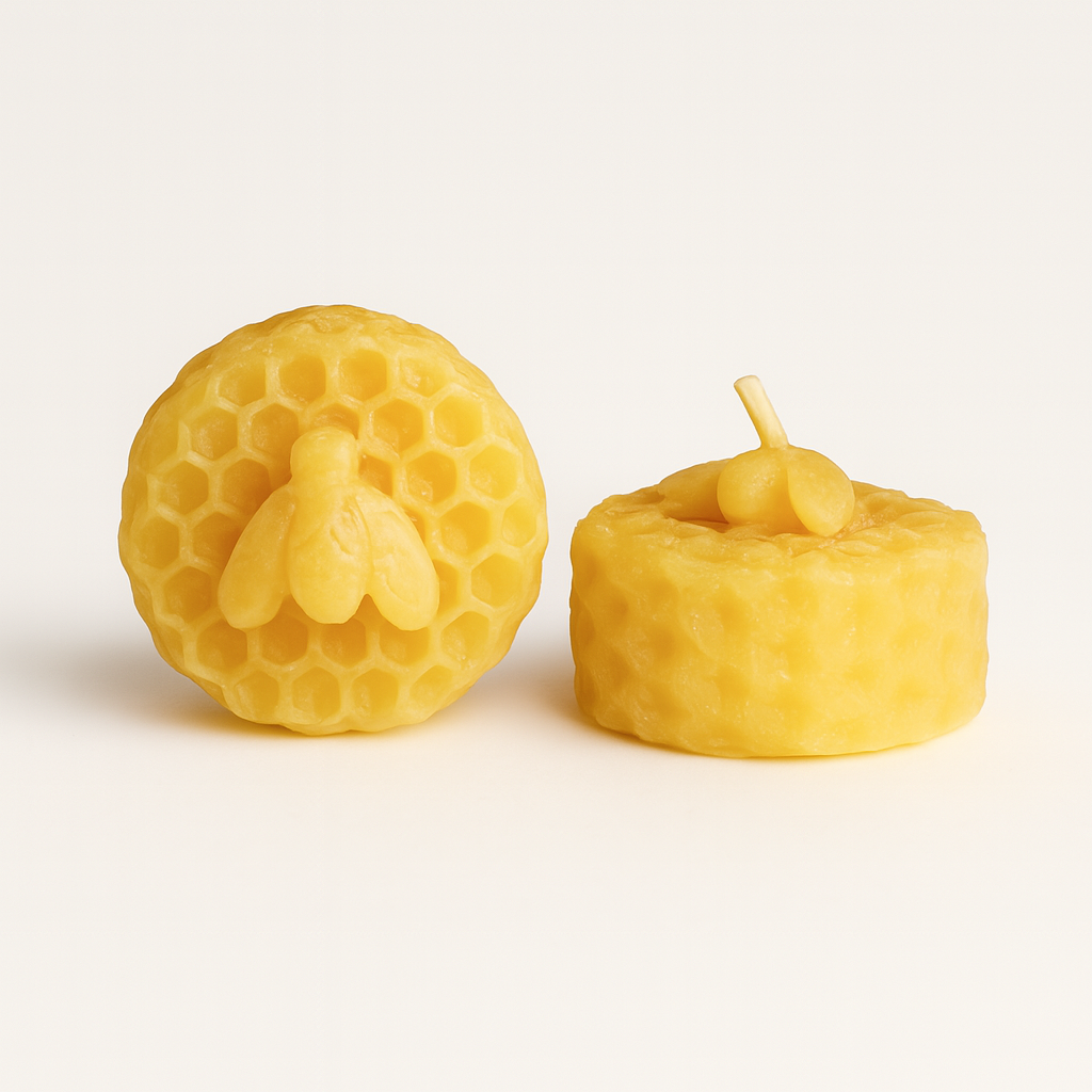 Honeycomb Beeswax Tealight Candles with Bee Embossed | Candles | Wiccan Center
