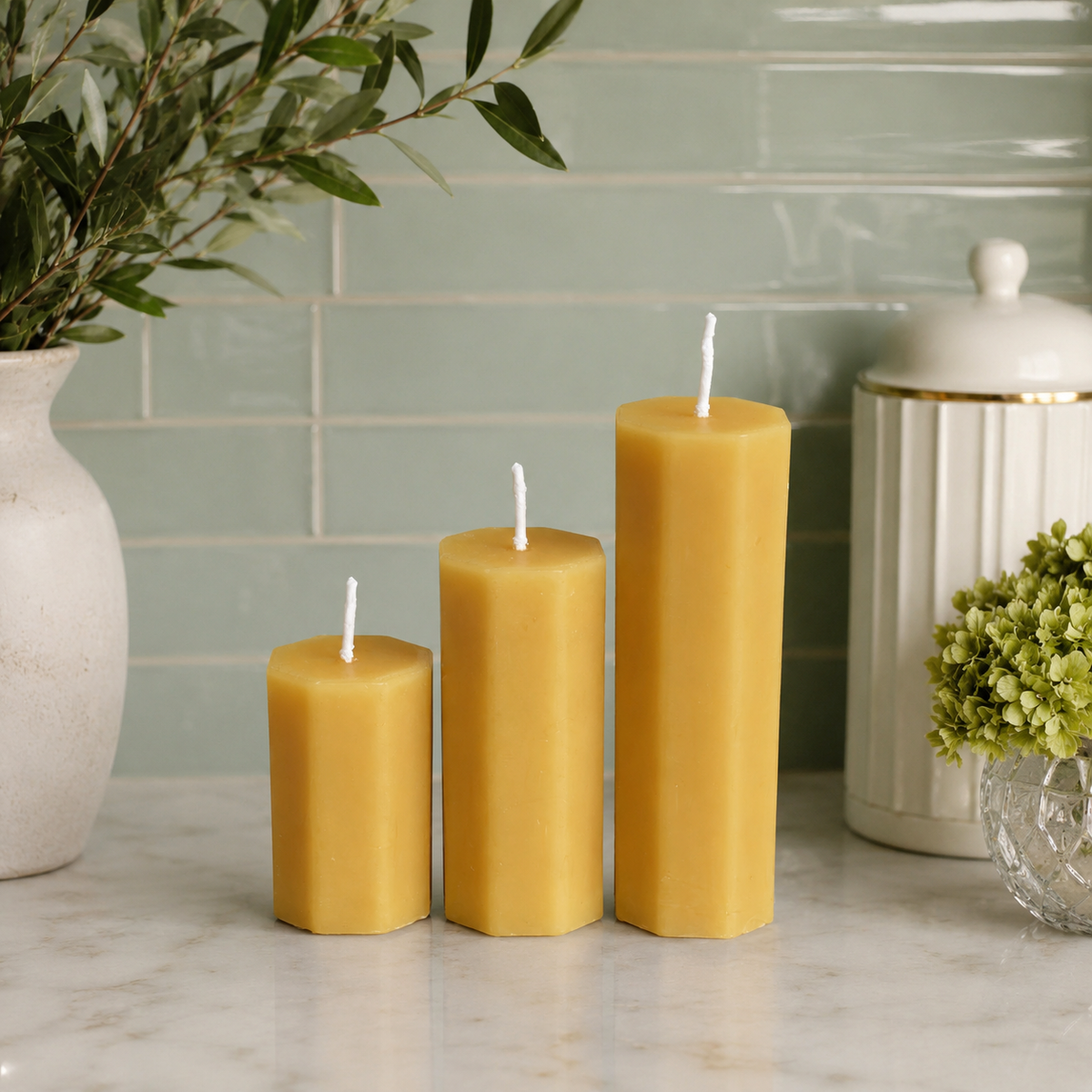 Octagon Beeswax Pillar Candles | Candles | Wiccan Center