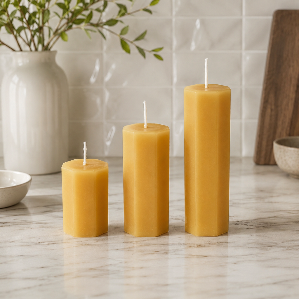 Octagon Beeswax Pillar Candles | Candles | Wiccan Center