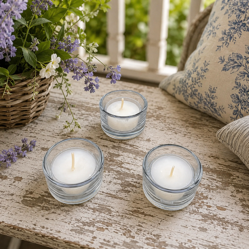 Clear Glass Tealight Holders, Optional Beeswax Candles | Candles | Wiccan Center