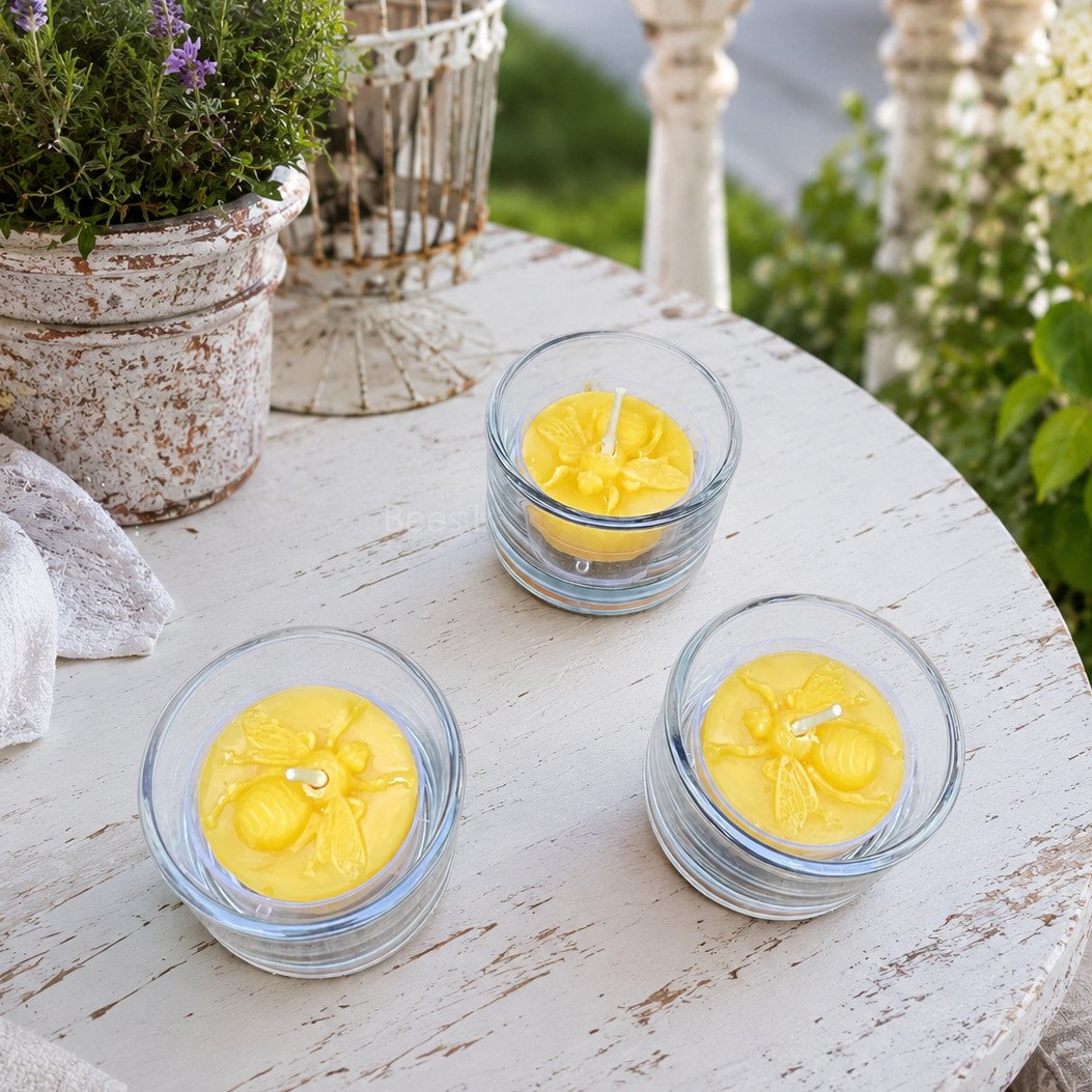Clear Glass Tealight Holders, Optional Beeswax Candles | Candles | Wiccan Center