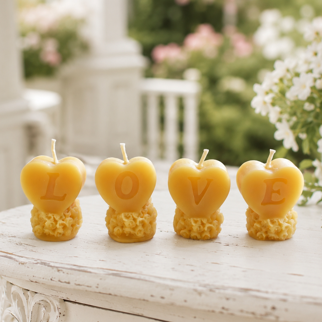 Love Letters Beeswax Tealight 4 Piece Candle Set | Candles | Wiccan Center