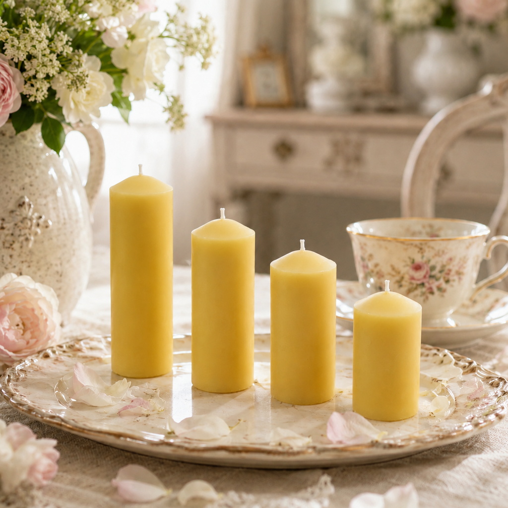 1.25" Wide Cylindrical Beeswax Pillar Candles | Candles | Wiccan Center