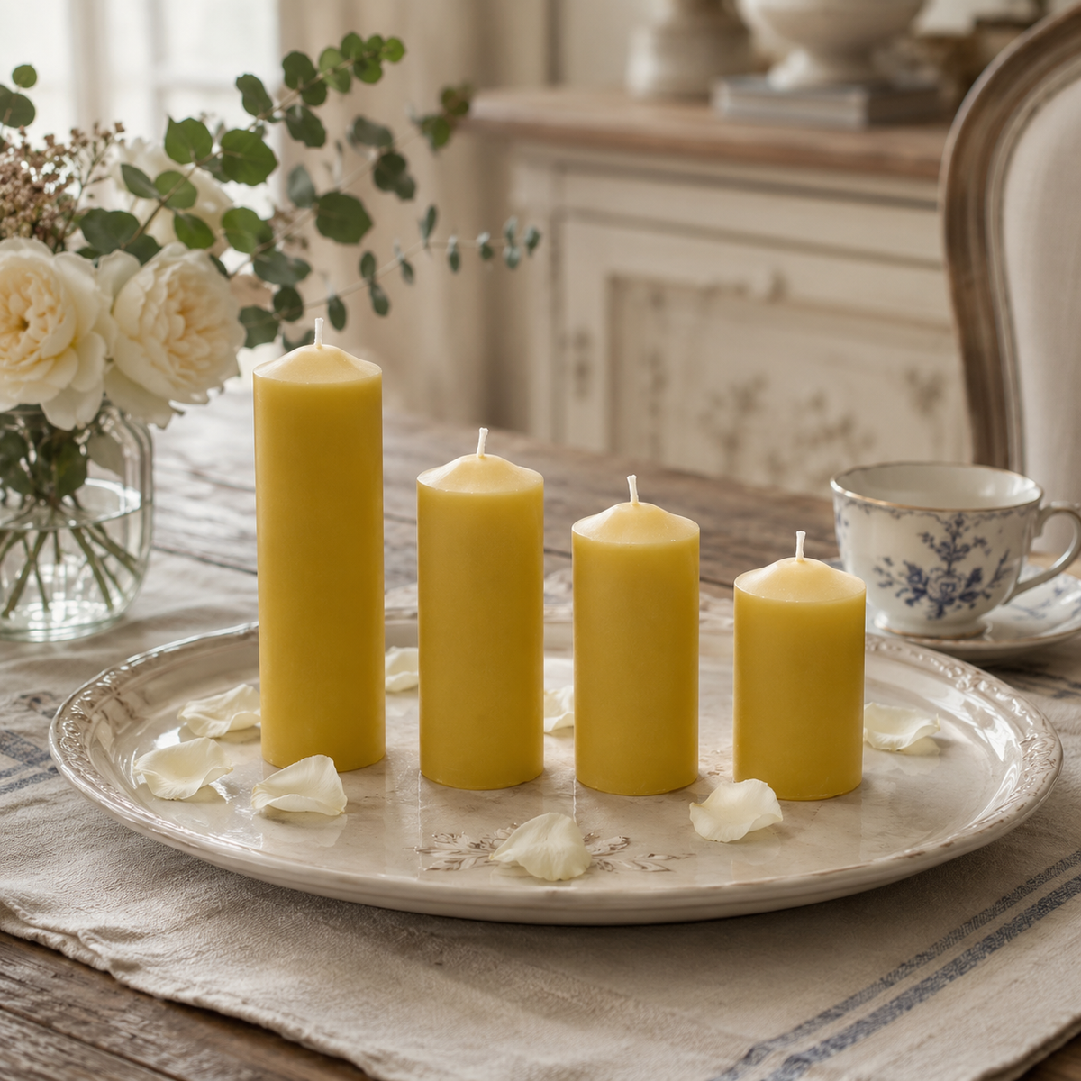 1.25" Wide Cylindrical Beeswax Pillar Candles | Candles | Wiccan Center