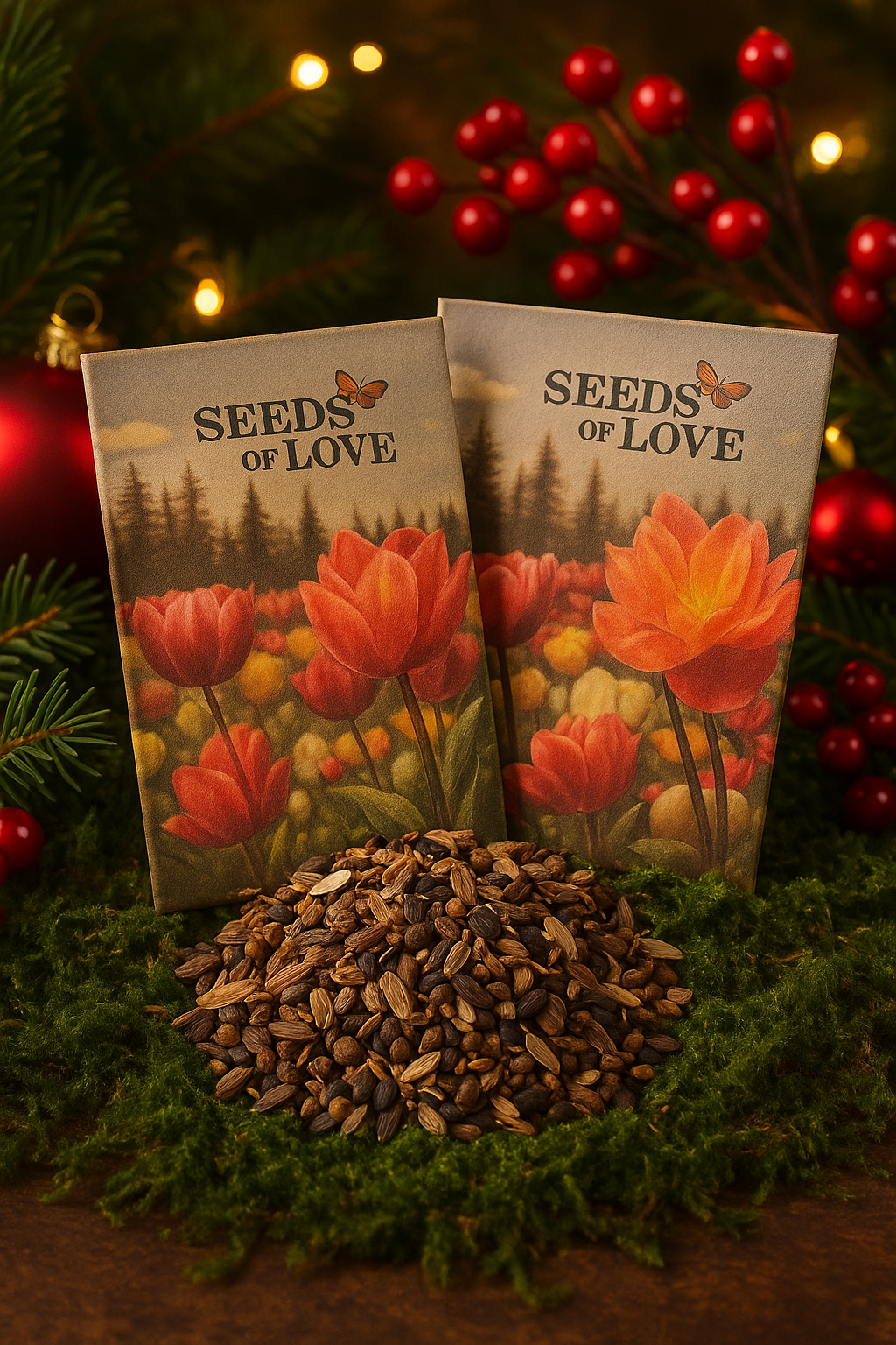 “Seeds of Love” Wildflower Packets (2-Pack) – Native Pollinator Mix | Perfect for Cards & Stockings | | Wiccan Center