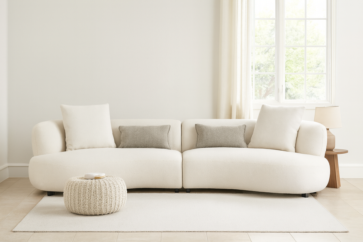 Pure Collection Modern Sectional 4-Seater Fabric Sofa – 120" | Sectional Sofa | Wiccan Center
