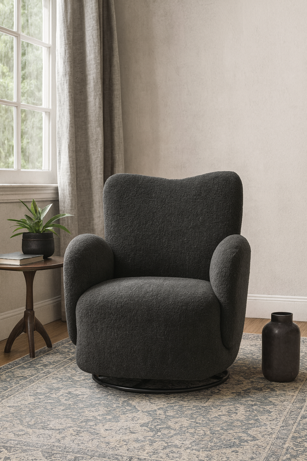 Atlas Modern Fabric Swivel Arm Chair | Arm Chair | Wiccan Center