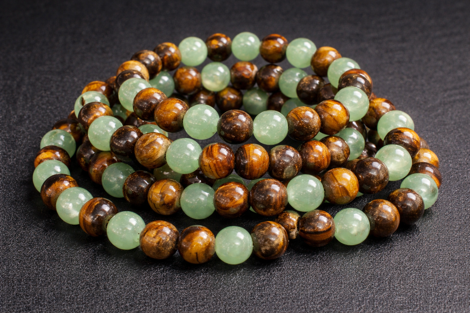 Green Aventurine & Tiger’s Eye Prosperity Bracelet – Abundance, Confidence & Luck (Medium Wrists) | | Wiccan Center