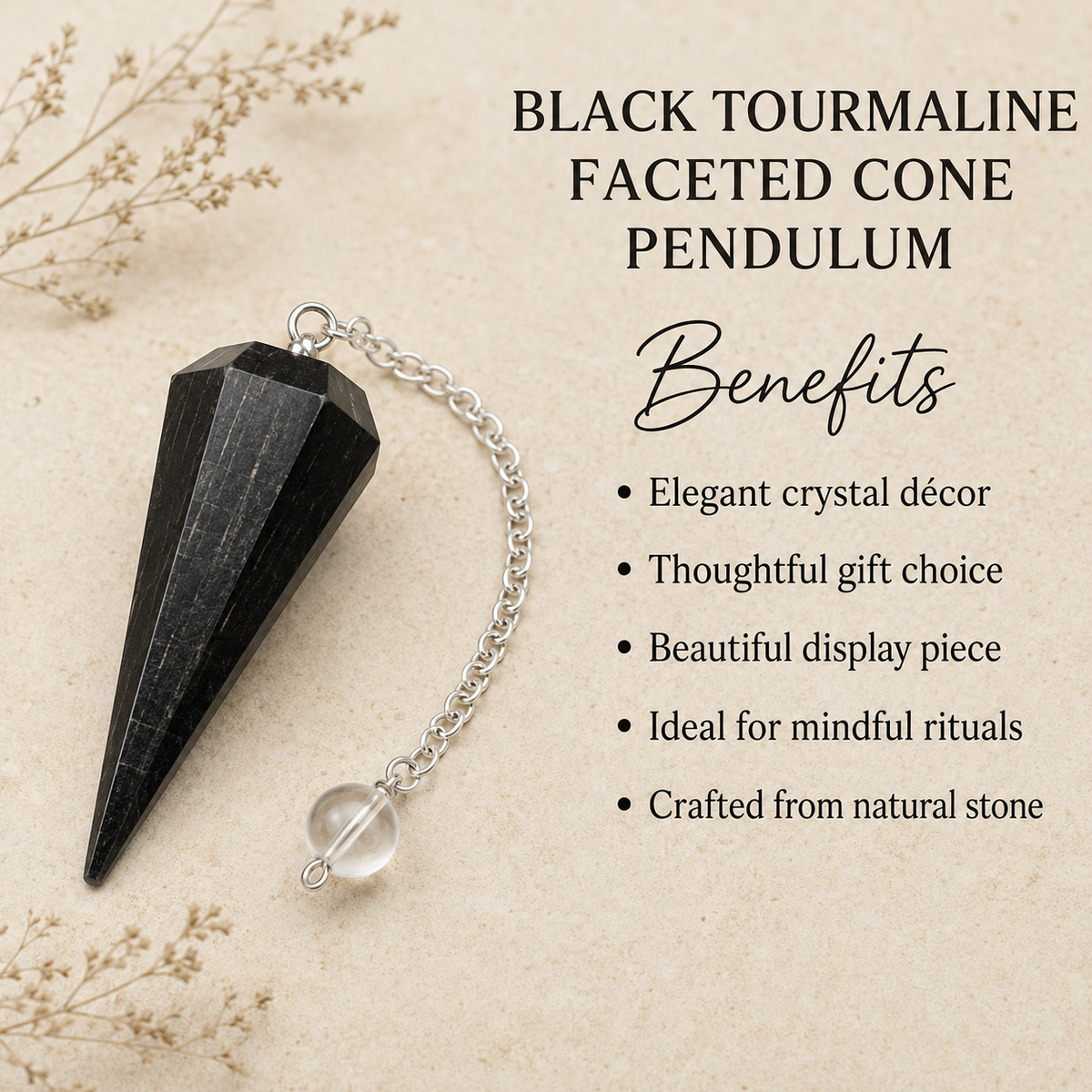 Black Tourmaline Pendulum (Resolution and Cleansing)