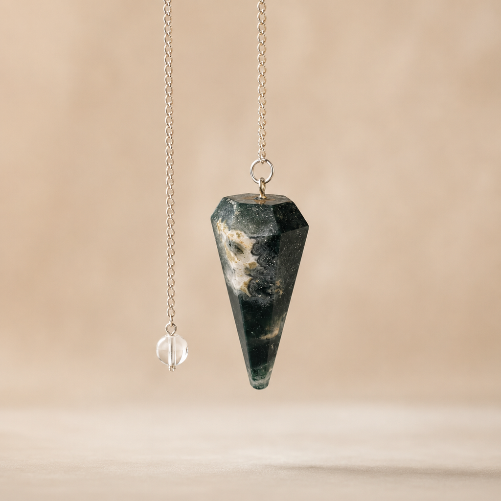 Moss Agate Pendulum (Purification and Balance)