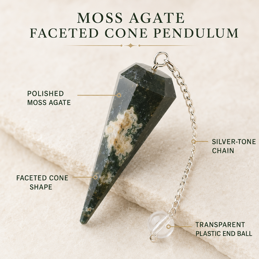 Moss Agate Pendulum (Purification and Balance)