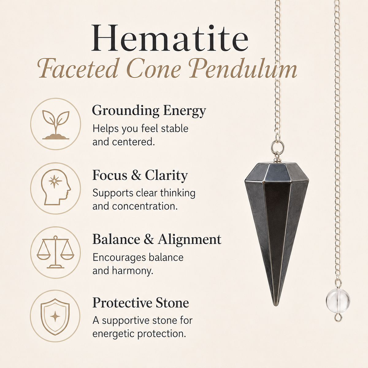 Hematite Pendulum (Manifestation and Clarity)