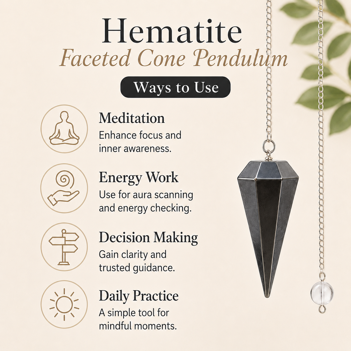 Hematite Pendulum (Manifestation and Clarity)
