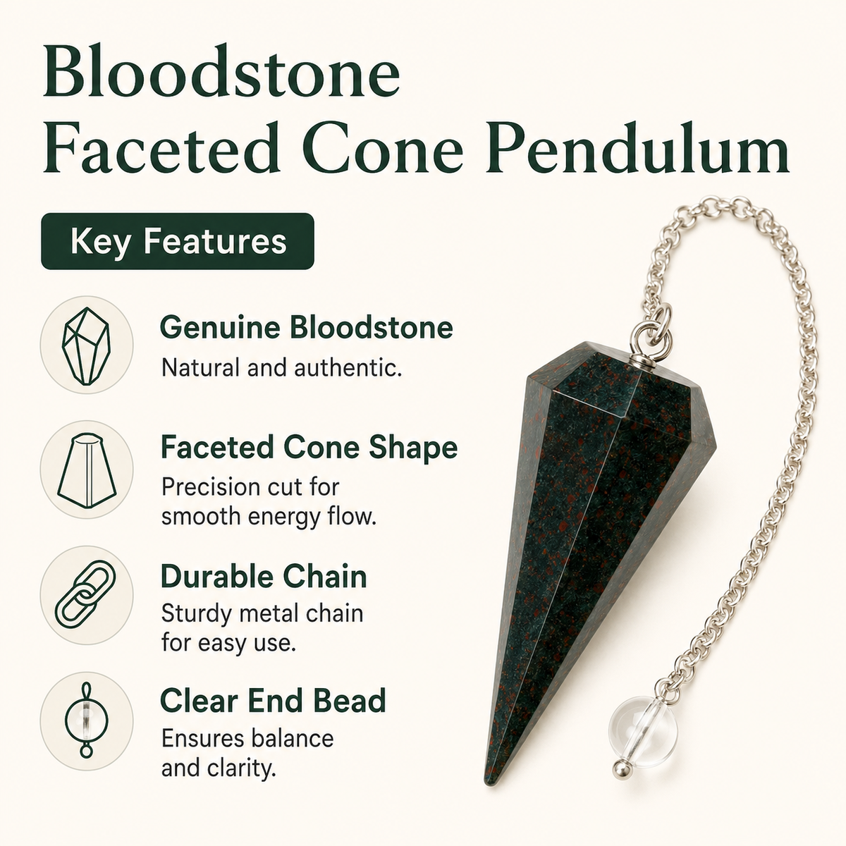 Bloodstone Pendulum (Protection and Strength)