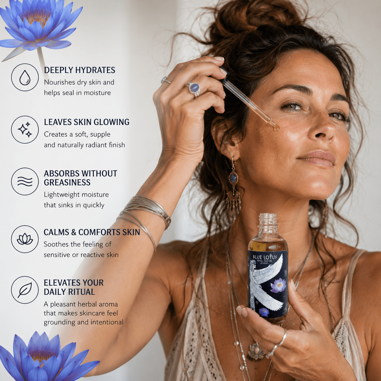Blue Lotus Ritual Face Oil | Sacred Egyptian Elixir for Glow & Spiritual Awakening 🩵🌿