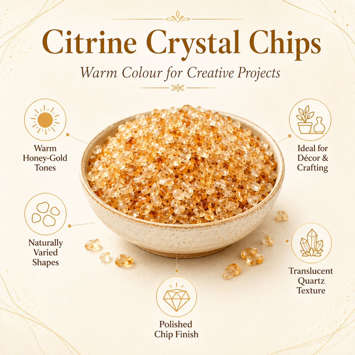 Citrine Gemstone Chips (Magnifies Personal Power and Intent)
