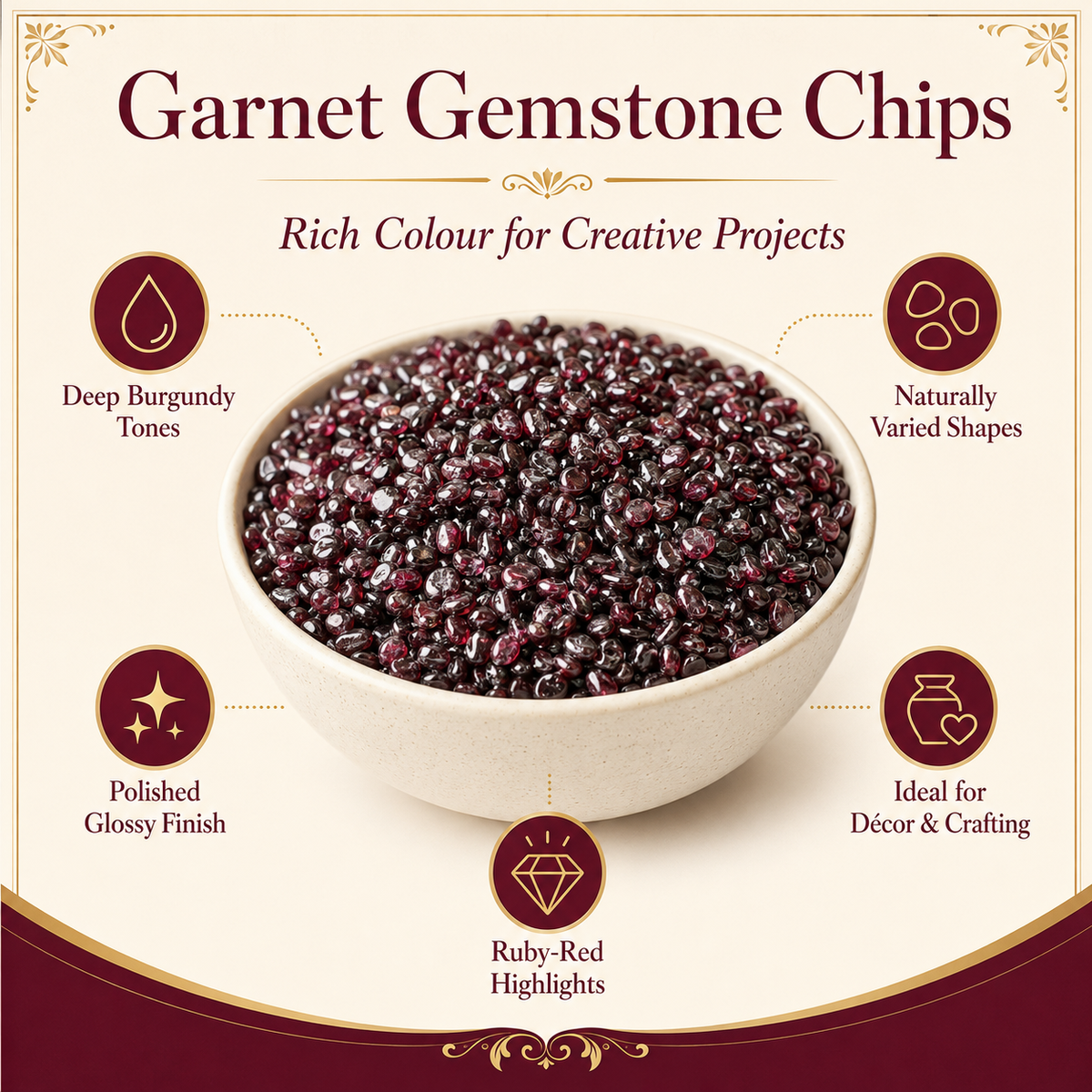 Garnet Gemstone Chips (Prosperity and Pleasure To Your Life)