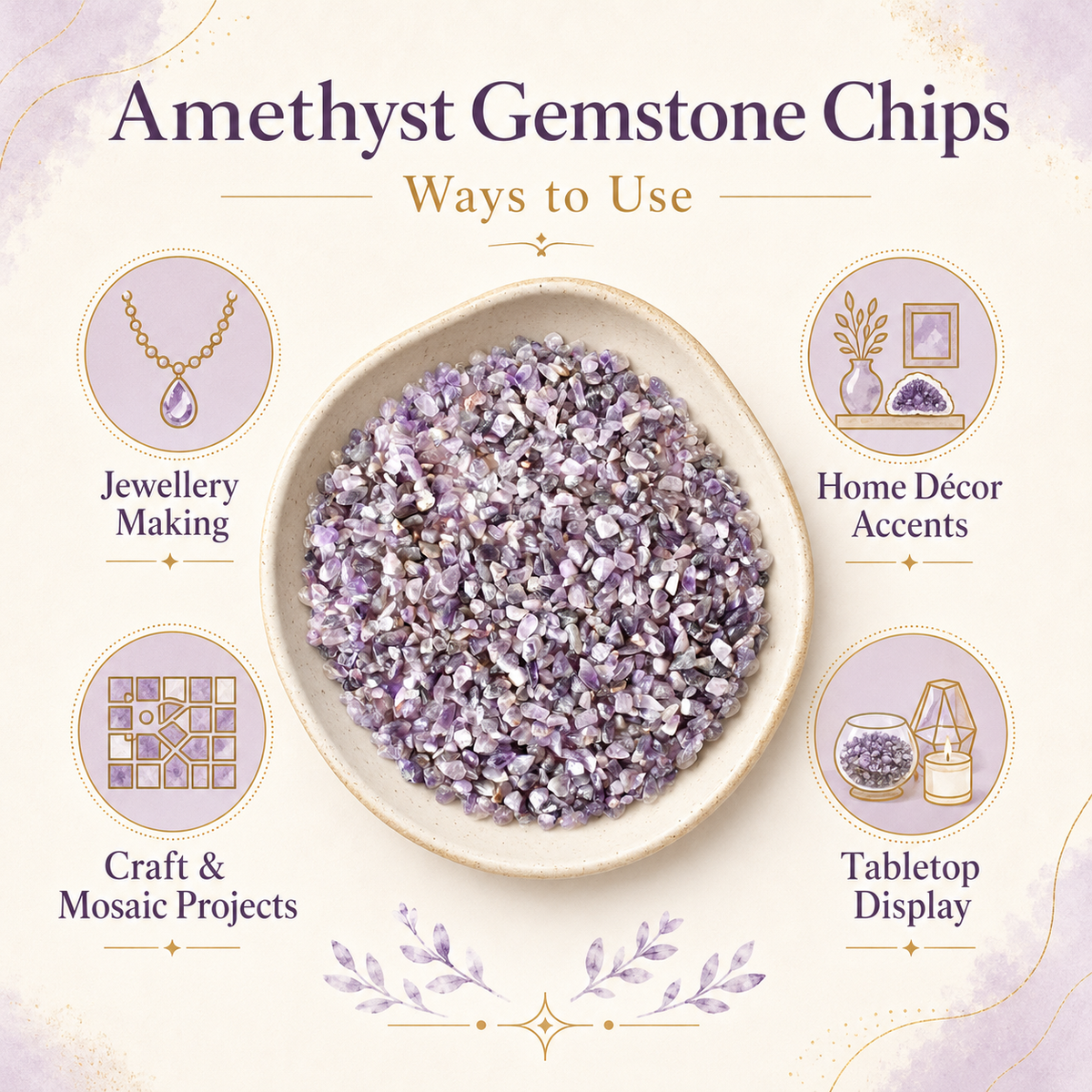 Amethyst Gemstone Chips (Relieves Stress and Strain)
